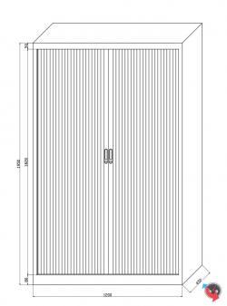 Stahl-Querrollladen-Schrank